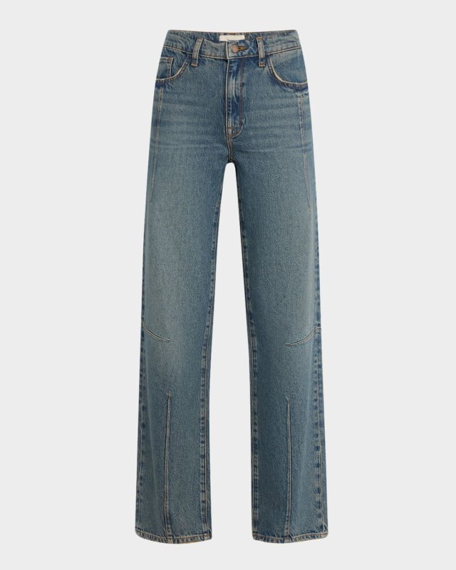 Goldie Mid-Rise Darted Straight-Leg Jeans